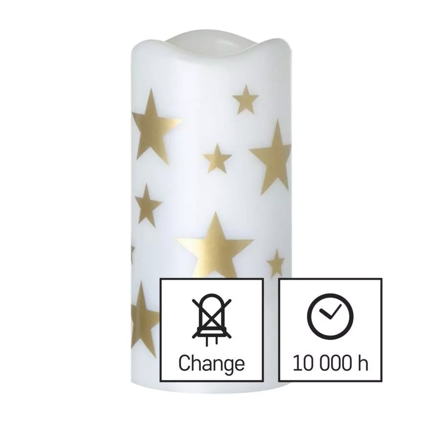 Bougie de Noël LED/3xAAA étoiles blanc chaud