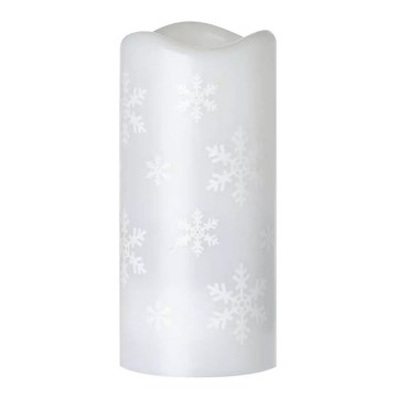Bougie de Noël LED/3xAAA flocons de neige blanc froid