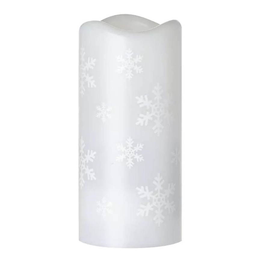 Bougie de Noël LED/3xAAA flocons de neige blanc froid