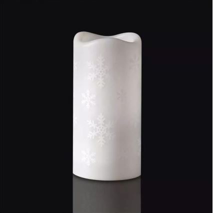 Bougie de Noël LED/3xAAA flocons de neige blanc froid