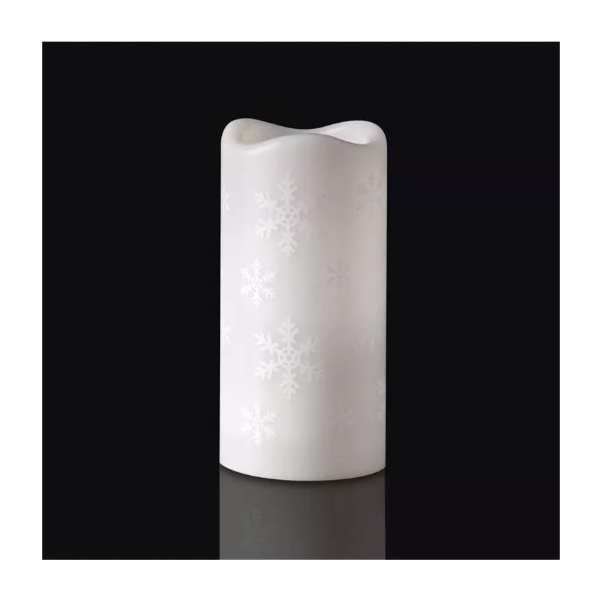 Bougie de Noël LED/3xAAA flocons de neige blanc froid