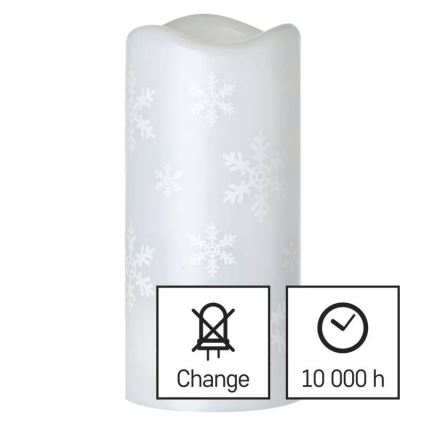 Bougie de Noël LED/3xAAA flocons de neige blanc froid