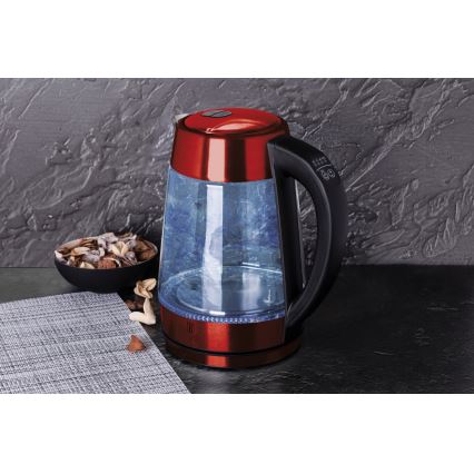 Bouilloire BerlingerHaus avec thermorégulation 1,7 l 2200W/230V acier inoxydable/rouge