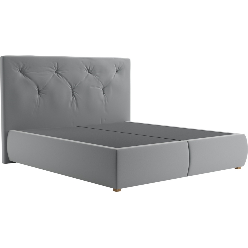 Boxspringbed met matras en topper ELEN 180x200 cm grijs