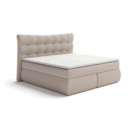 Boxspringbed met matrassen en topper SOFIA 180x200 cm beige