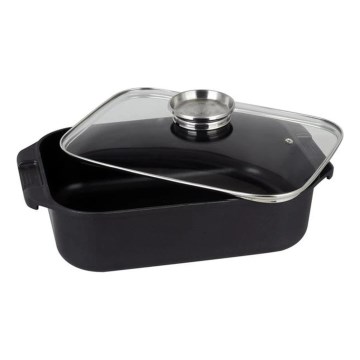 Braadslee met deksel TORO 6,5 l 34,5x10x24,5 cm zwart