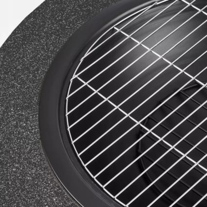 Brasero portable avec grille 74x30 cm noir/granit foncé