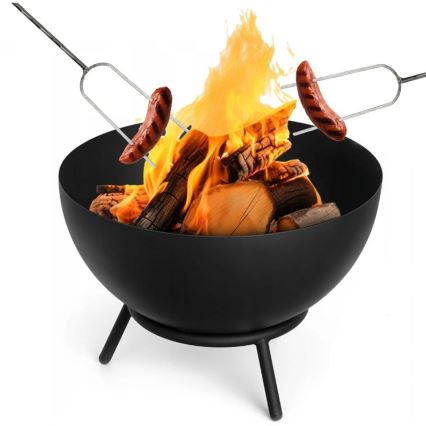 Brasero portable pour bois 57x30 cm noir