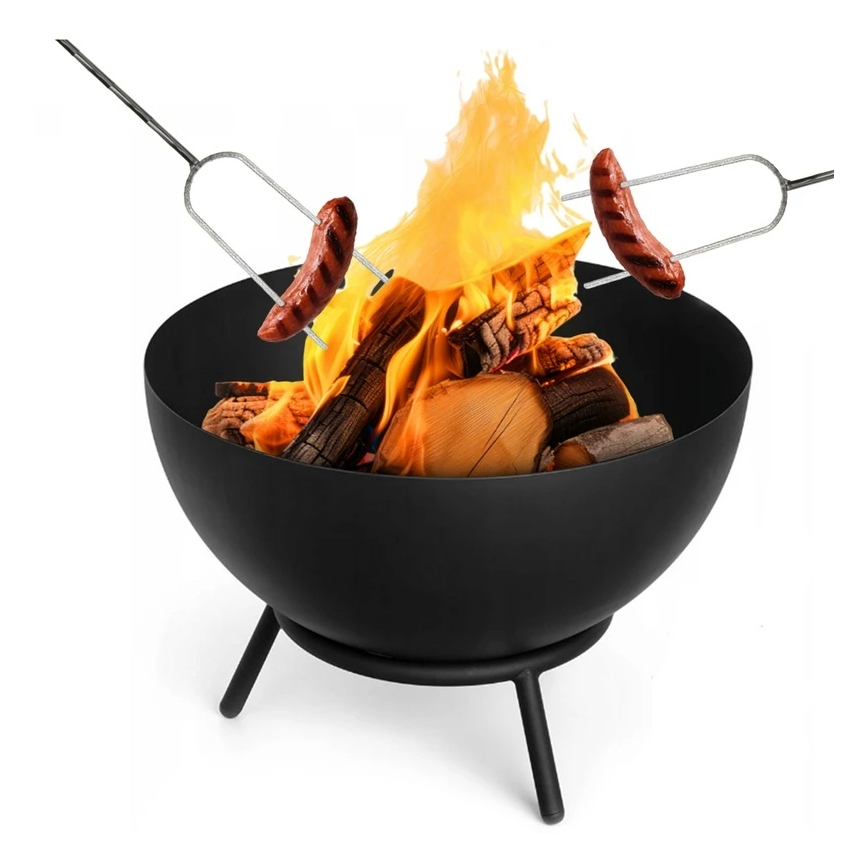 Brasero portable pour bois 57x30 cm noir