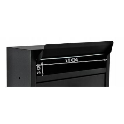 Brievenbus 21,7x32 cm zwart