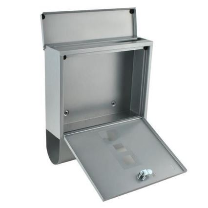 Brievenbus 34 x 30,7 cm zilverkleurig