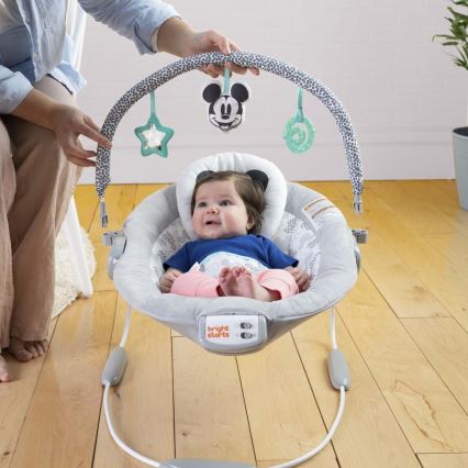 Bright Starts - Chaise longue vibrante pour bébé avec une mélodie MICKEY MOUSE