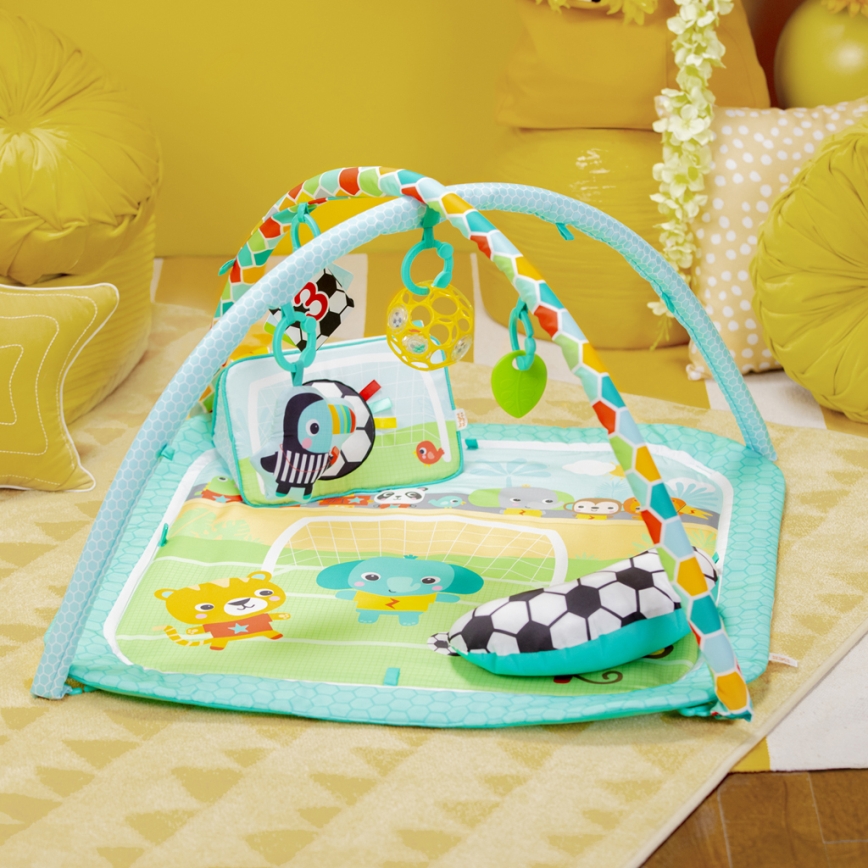 Bright Starts - Tapis d'éveil pour bébé OBALL GRIP & KICK 3xAA