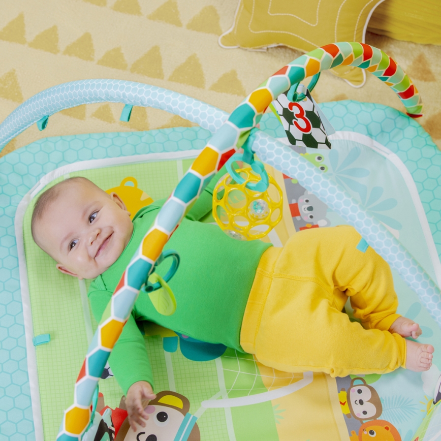 Bright Starts - Tapis d'éveil pour bébé OBALL GRIP & KICK 3xAA