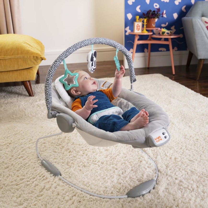 Bright Starts - Transat bébé vibrant avec mélodie MICKEY MOUSE 3xLR14