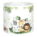 Brilagi - Abat-jour universel BOBO E27 diam. 15 cm blanc/vert motif jungle