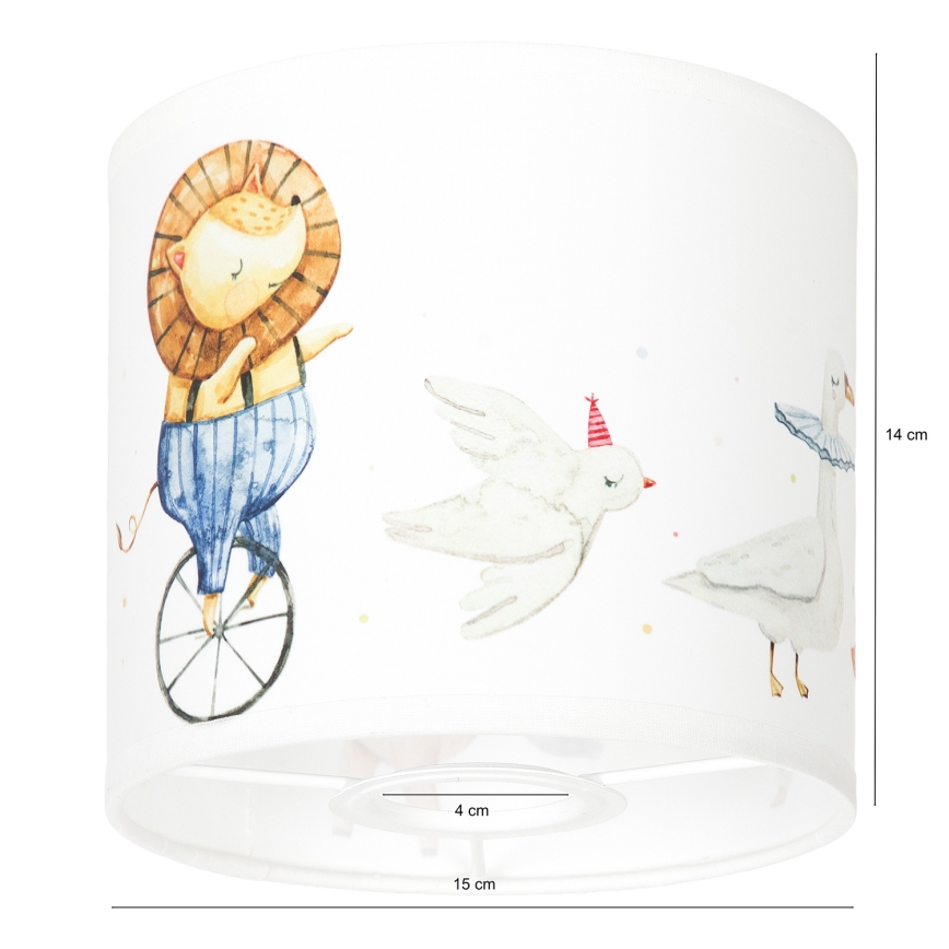 BRILAGI - Abat-jour universel BOBO E27 Ø 15 cm blanc à motifs animaux
