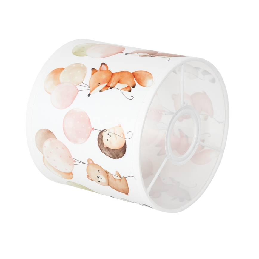 BRILAGI - Abat-jour universel BOBO E27 Ø 15 cm blanc à motifs d'animaux