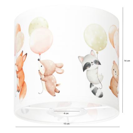 BRILAGI - Abat-jour universel BOBO E27 Ø 15 cm blanc à motifs d'animaux