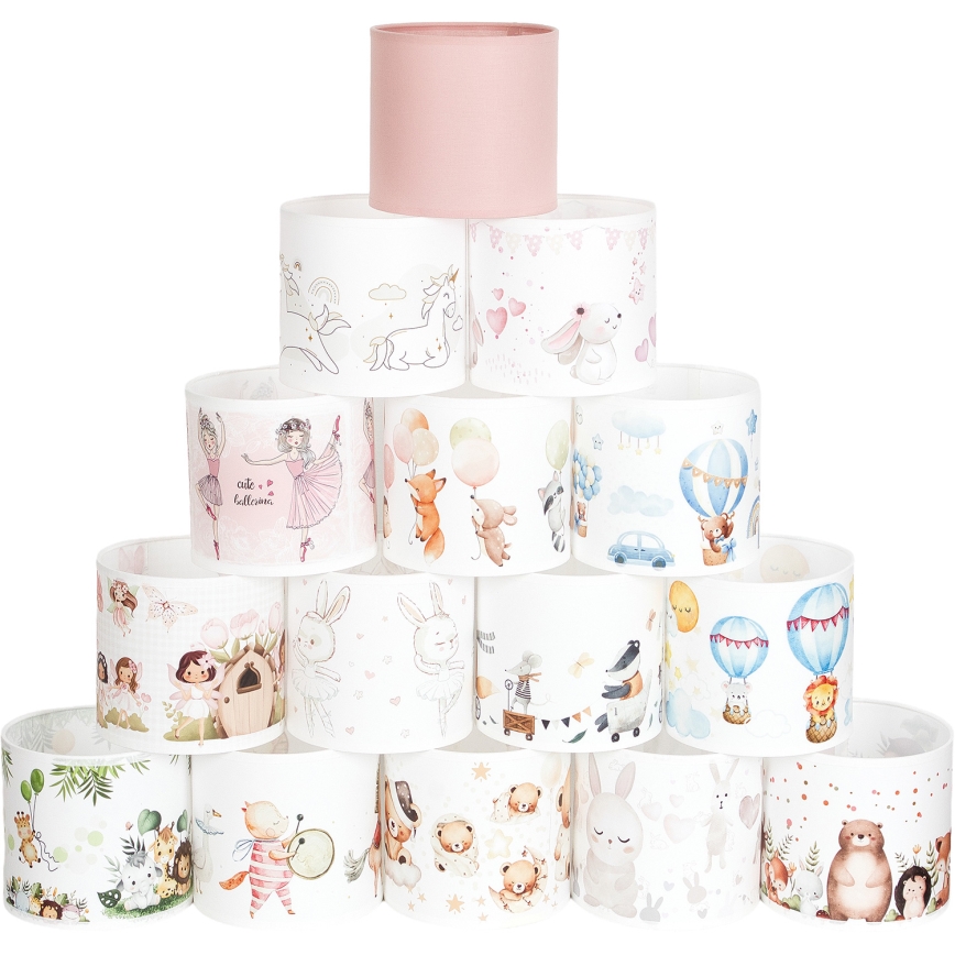 Brilagi - Abat-jour universel BOBO E27 Ø 15 cm blanc/motifs animaux