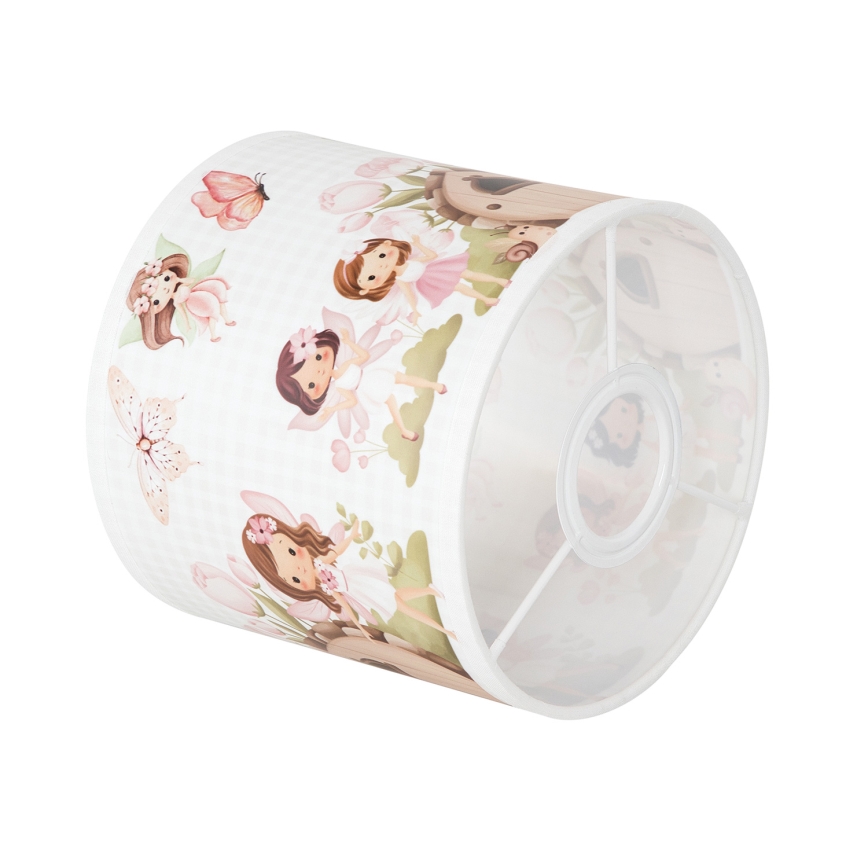 BRILAGI - Abat-jour universel BOBO E27 Ø 15 cm blanc/rose/fées