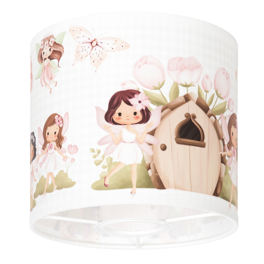BRILAGI - Abat-jour universel BOBO E27 Ø 15 cm blanc/rose/fées