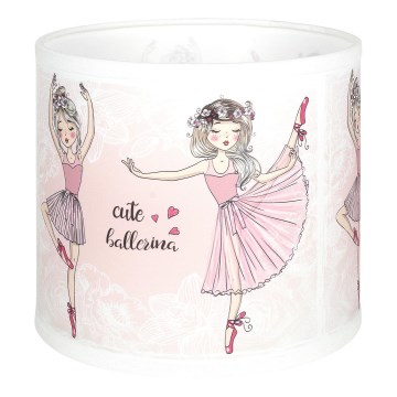 Brilagi - Abat-jour universel BOBO E27 Ø 15 cm, blanc/rose, motif chaussons de ballet