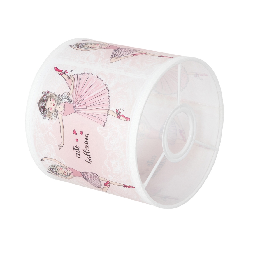 Brilagi - Abat-jour universel BOBO E27 Ø 15 cm, blanc/rose, motif chaussons de ballet