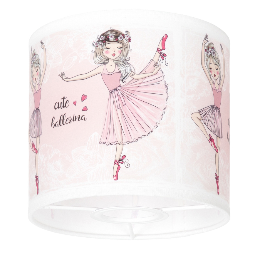 BRILAGI - Abat-jour universel BOBO E27 Ø 15 cm, blanc/rose, motif chaussons de ballet