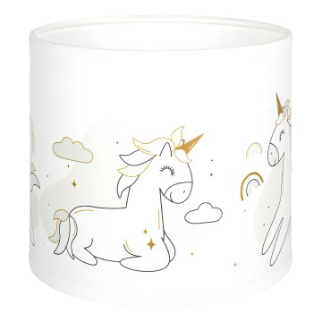 Brilagi - Abat-jour universel BOBO pour douille E27, Ø 15 cm, blanc à motif licornes