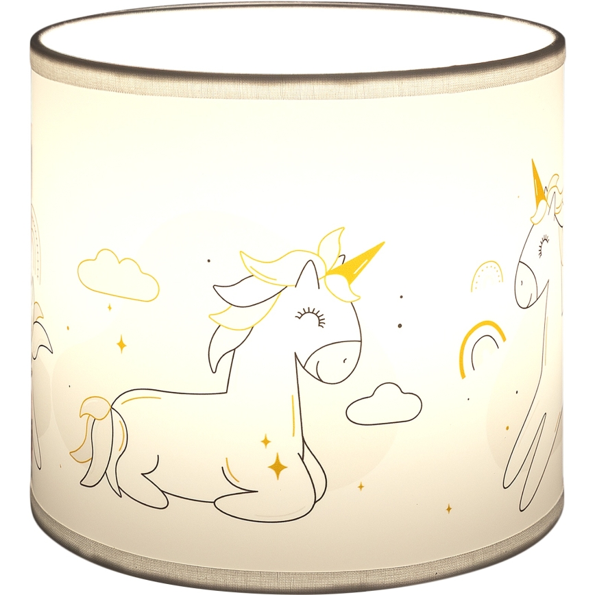 Brilagi - Abat-jour universel BOBO pour douille E27, Ø 15 cm, blanc à motif licornes