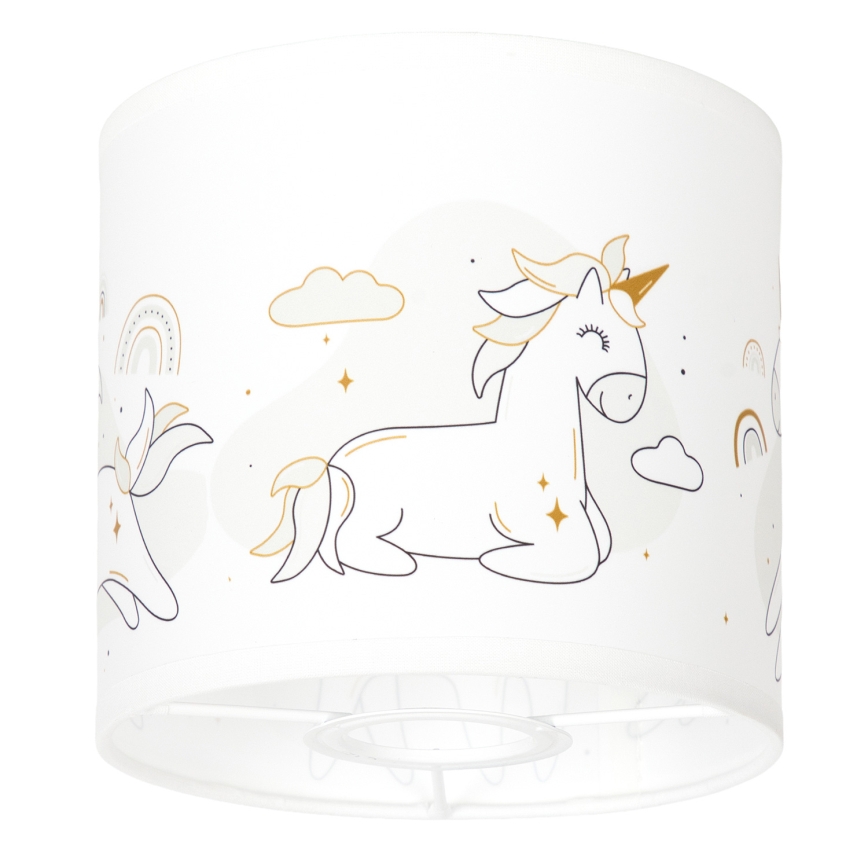 BRILAGI - Abat-jour universel BOBO pour douille E27, Ø 15 cm, blanc à motif licornes