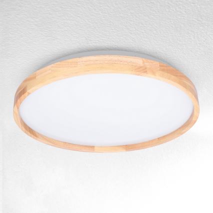 Brilagi - LED dimbare plafondlamp ALSON LED/48W/230V 3000-6500K eiken Ø 39,5 cm + afstandsbediening