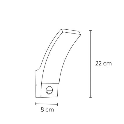 Brilagi - Applique extérieure LED avec détecteur ARCELO LED/9W/230V IP44
