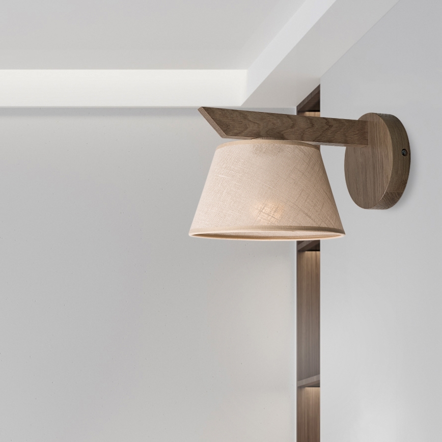 Brilagi - Applique murale ANTHONY 1xE14/40W/230V chêne noyer/beige