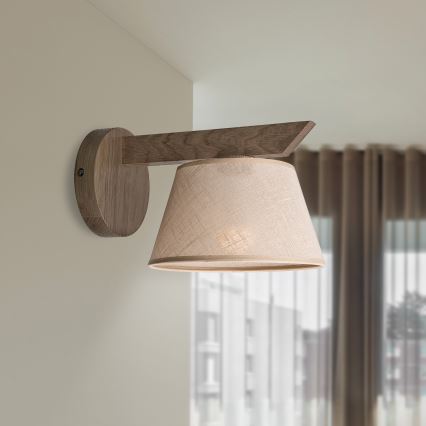 Brilagi - Applique murale ANTHONY 1xE14/40W/230V chêne noyer/beige