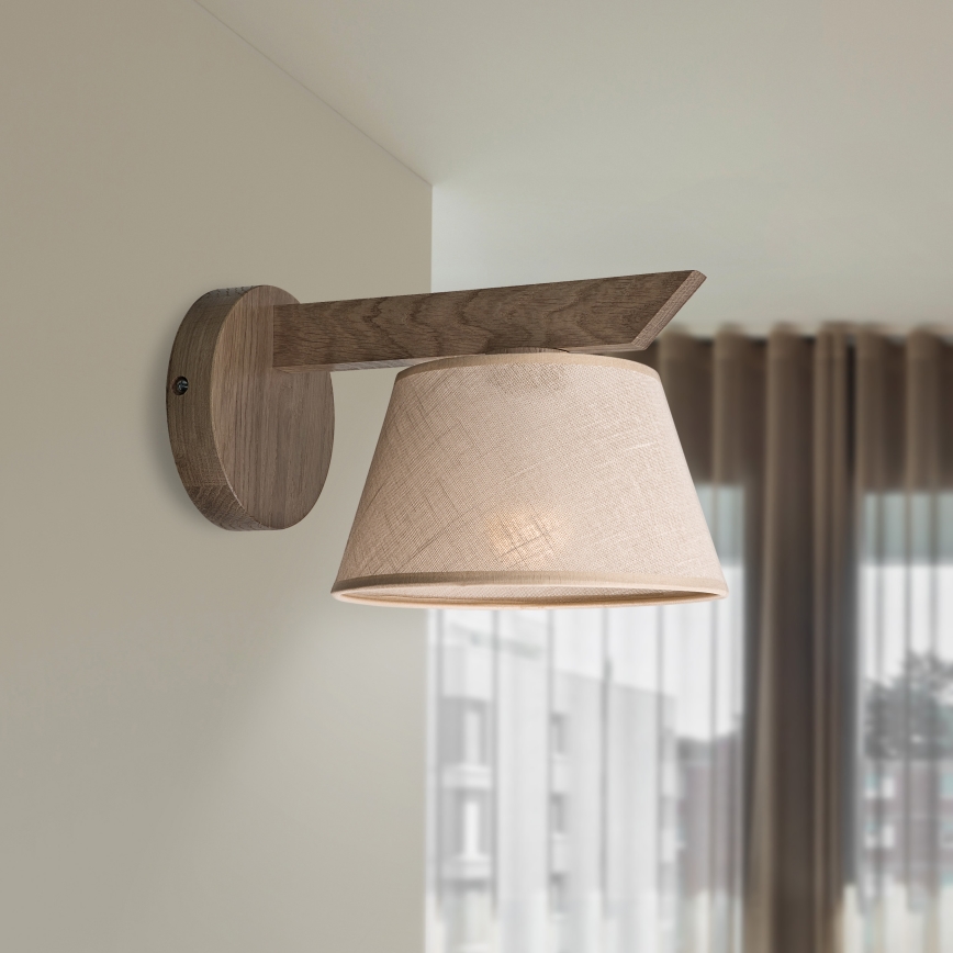 Brilagi - Applique murale ANTHONY 1xE14/40W/230V chêne noyer/beige