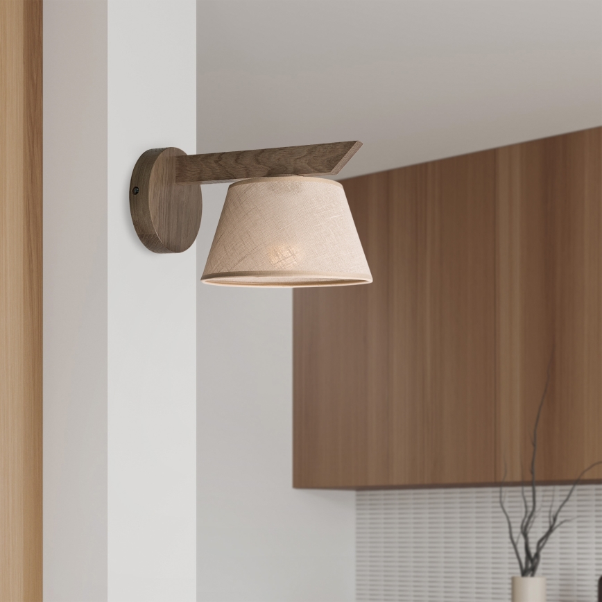 Brilagi - Applique murale ANTHONY 1xE14/40W/230V chêne noyer/beige