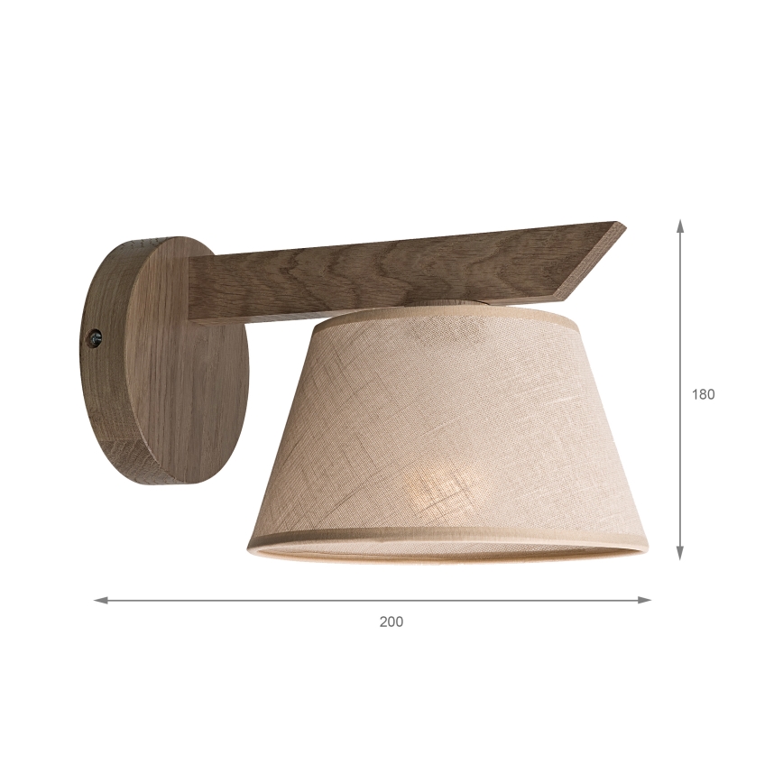 Brilagi - Applique murale ANTHONY 1xE14/40W/230V chêne noyer/beige