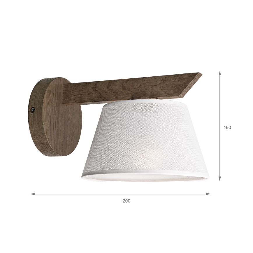 Brilagi - Applique murale ANTHONY 1xE14/40W/230V chêne noyer/blanc