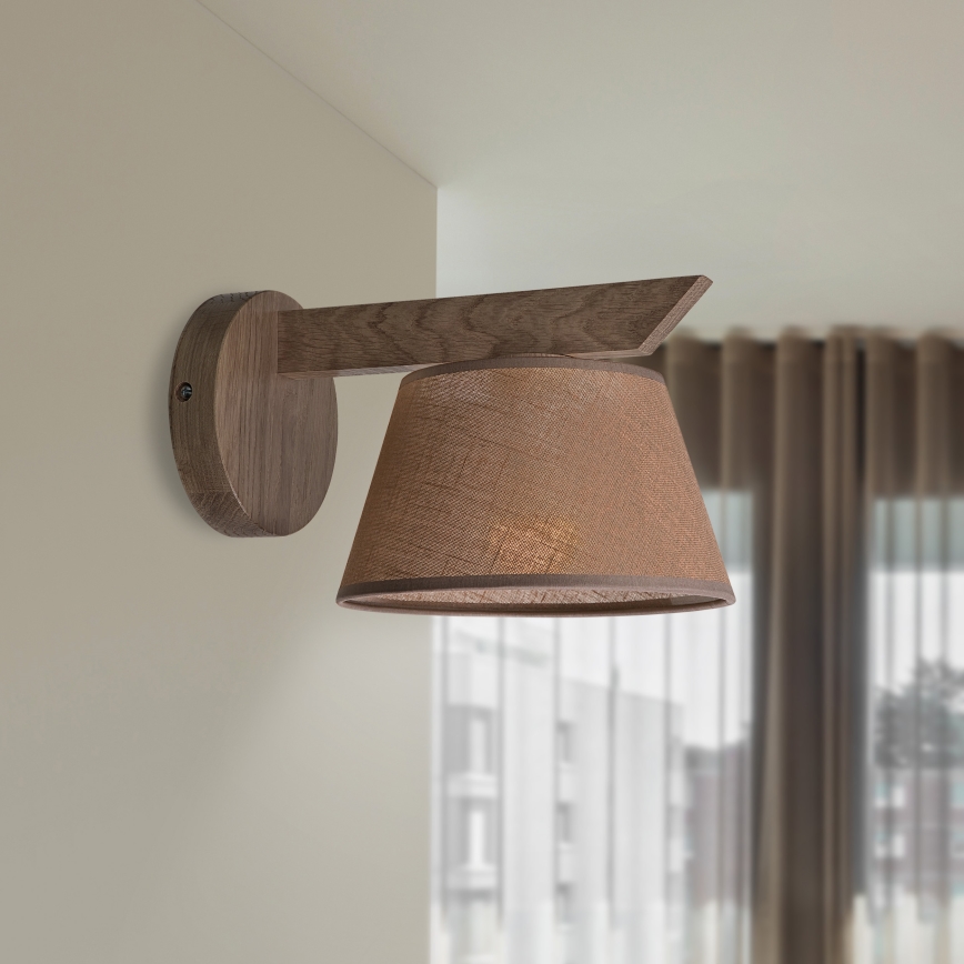 Brilagi - Applique murale ANTHONY 1xE14/40W/230V chêne noyer/marron