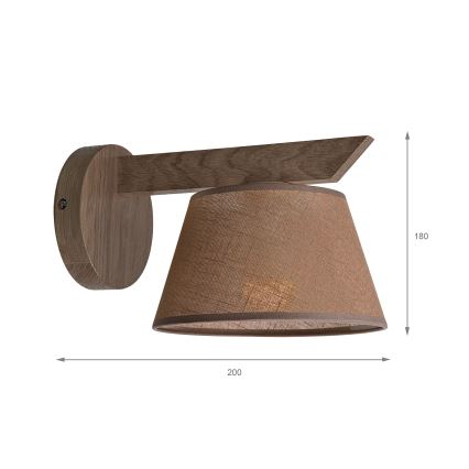 Brilagi - Applique murale ANTHONY 1xE14/40W/230V chêne noyer/marron