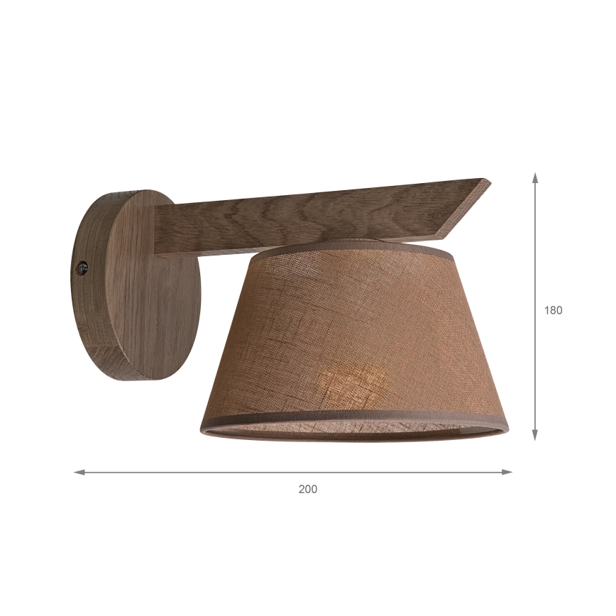 Brilagi - Applique murale ANTHONY 1xE14/40W/230V chêne noyer/marron