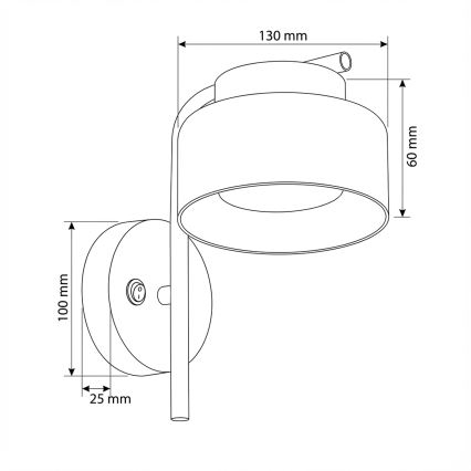 Brilagi - Applique murale AURA LUX 1xGX53/30W/230V noir/doré