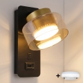 Brilagi - Applique murale avec port USB AURA LUX 1xGX53/30W/230V noire/dorée