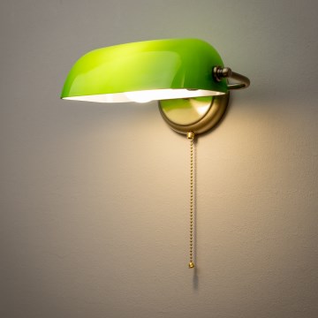 Brilagi - Applique murale BANK OFFICE 1xE27/60W/230V laiton/vert