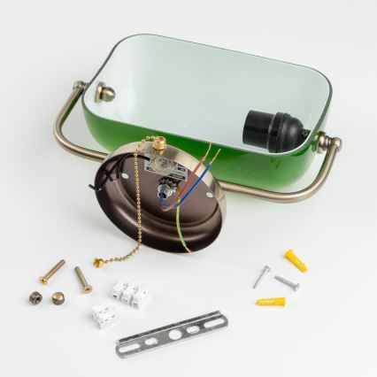 Brilagi - Applique murale BANK OFFICE 1xE27/60W/230V laiton/vert