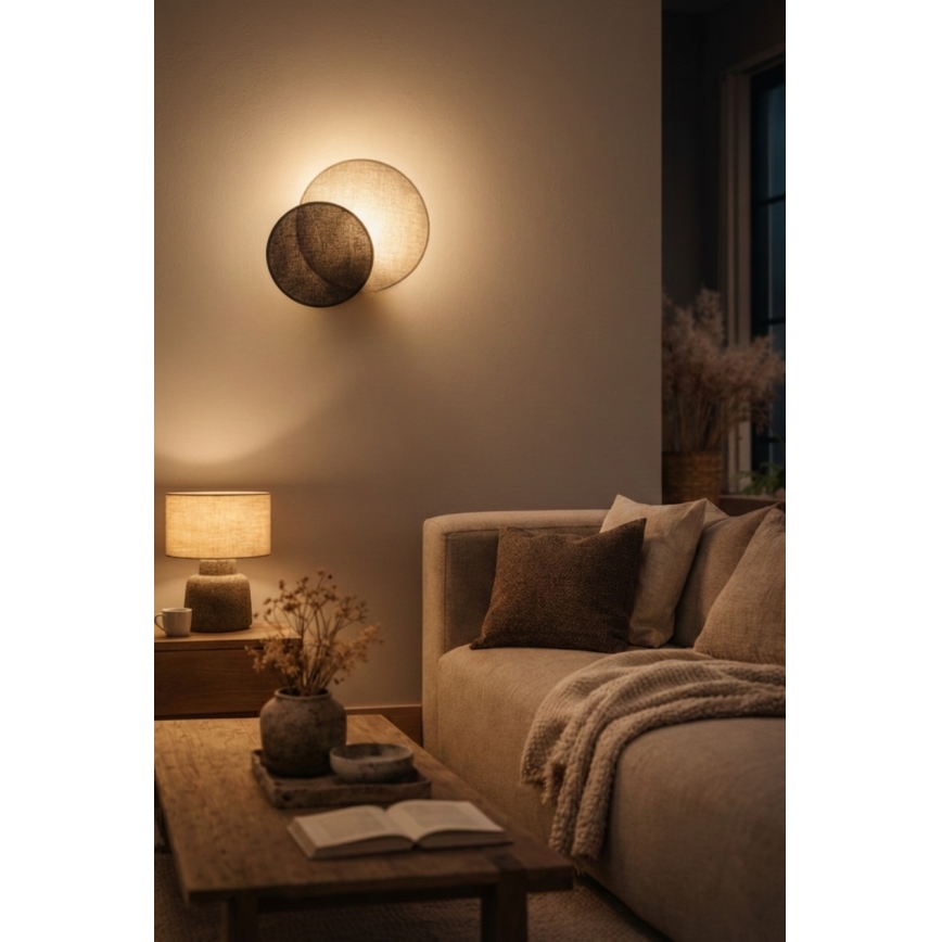 Brilagi - Applique murale CIRCLES 1xE27/60W/230V Ø 35 cm crème/marron