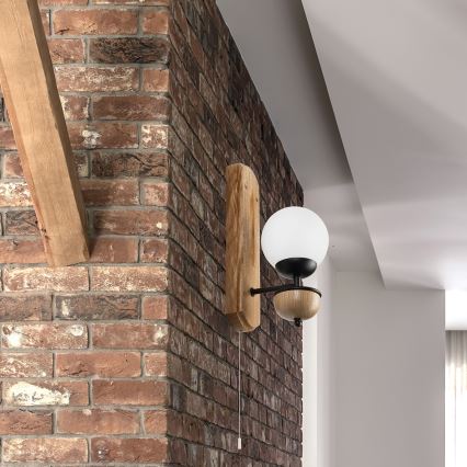 Brilagi - Applique murale COTTAGE 1xG9/40W/230V chêne/blanc