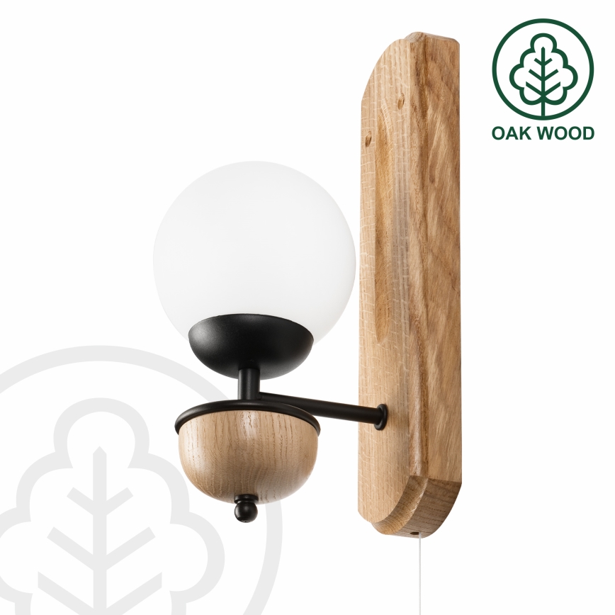 Brilagi - Applique murale COTTAGE 1xG9/40W/230V chêne/blanc